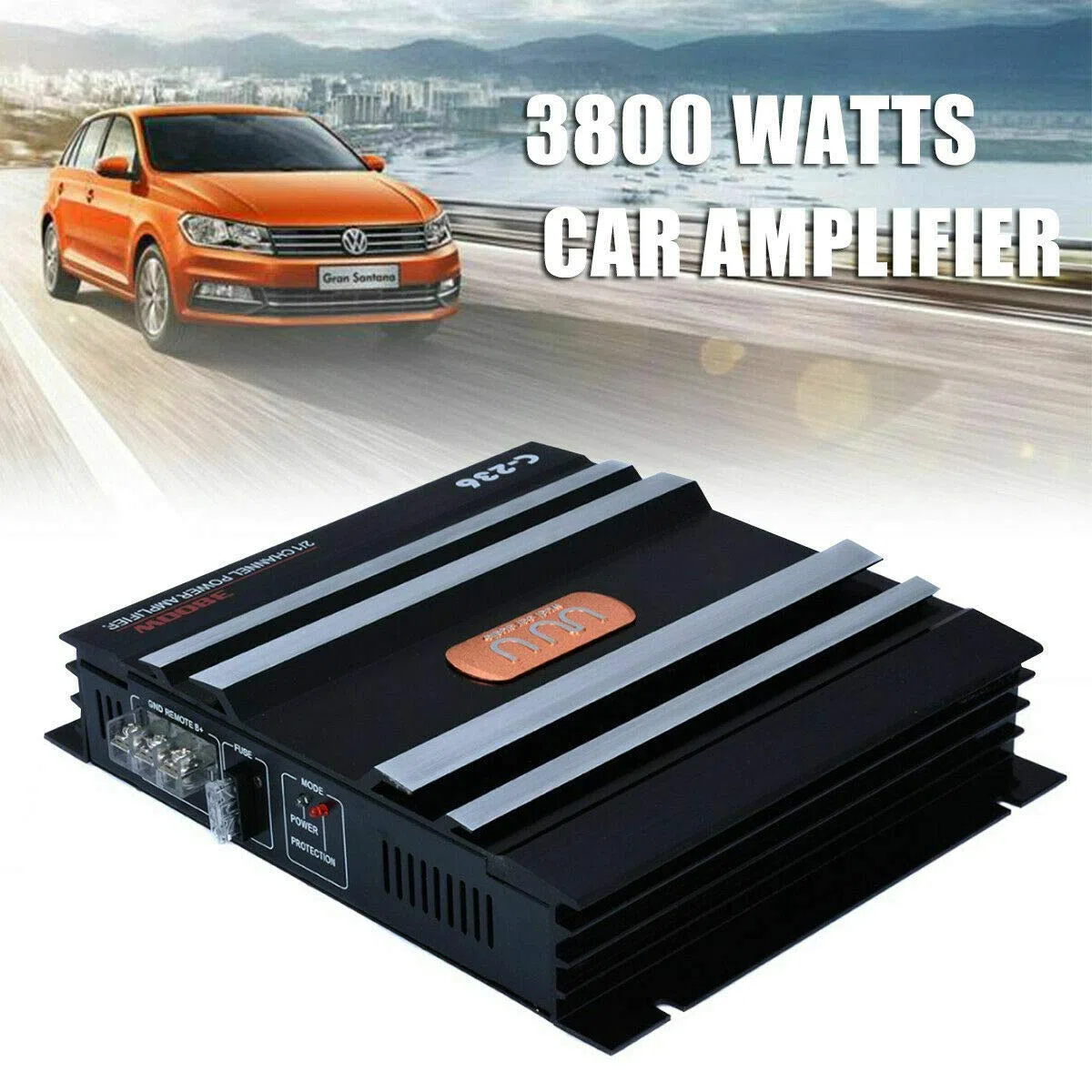 2 Kanal Autoverstärker, MACHSWON 3800W Car Audio Leistungsverstärker Bass Box Subwoofer 2Channel Verstärker