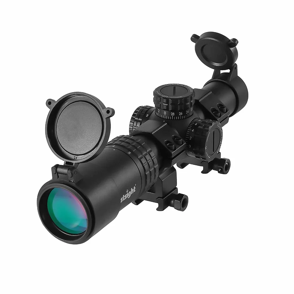 Paike Tactical Optical 1-5x24 Zielfernrohr 30 mm Weitwinkelsicht Rot Grün Beleuchtetes Jagdzielfernrohr