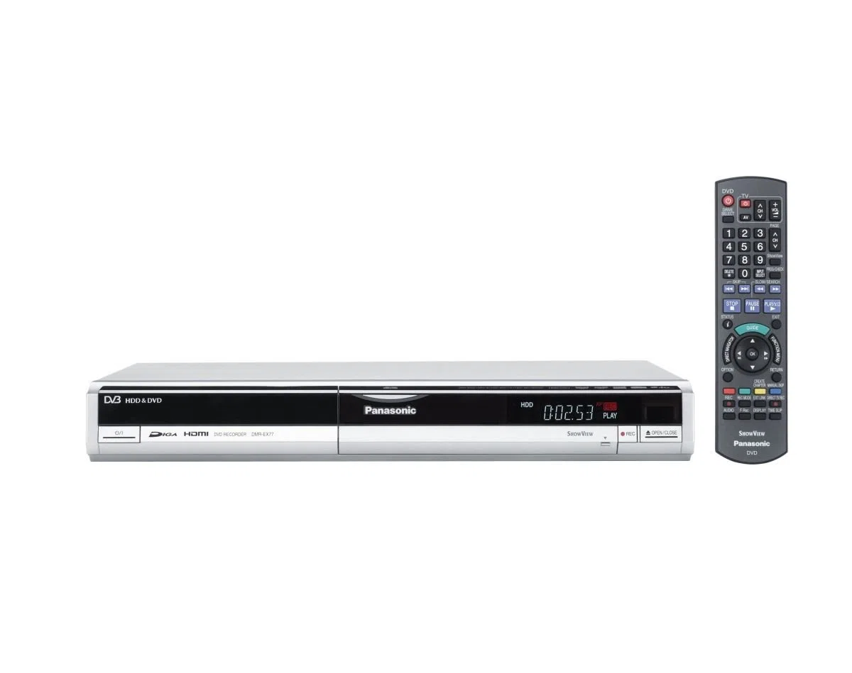 Panasonic DMR EX 77 EG DVD- und Festplatten-Recorder 160 GB (DivX-zertifiziert, Upscaling 1080i, HDMI) mit integriertem DVB-T Tuner silber