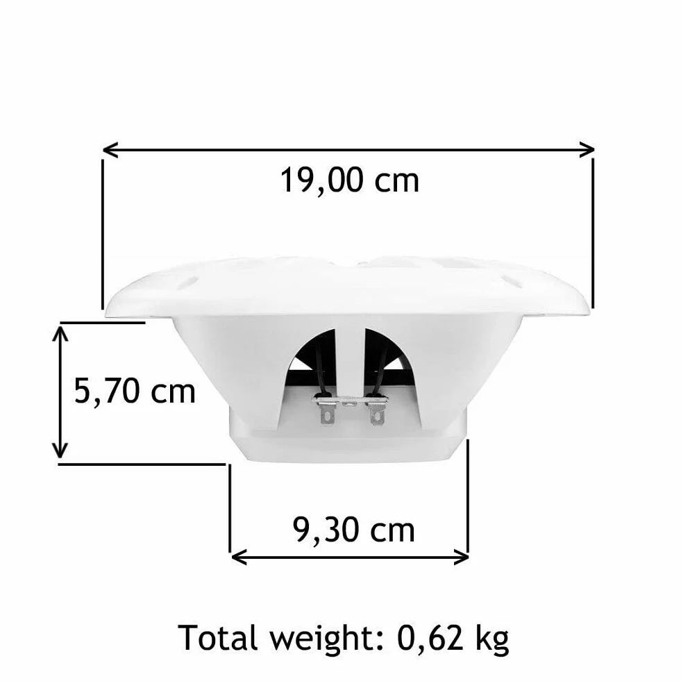 KIT-Set FÜR BOSS Audio Systems MR6W 2 Marine-Lautsprecher, 6,5 Zoll, 19,00 cm, 90 Watt RMS, 180 Watt Max, wasserdicht, weiß (Set 2), hochwertige Premium-Qualität für Boote + Aufkleber und Zubehör