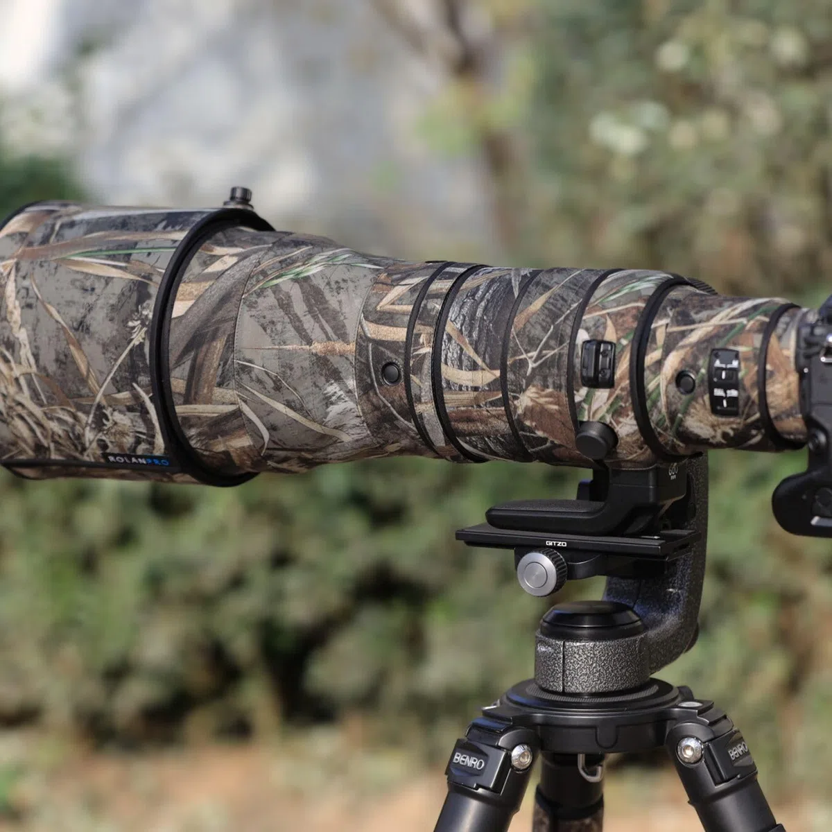 ROLANPRO Wasserdichter Lens Coat kompatibel mit Nikon Z 800mm F6.3 VR S, Camouflage Regenschutz Objektivschutzhülle Vogelbeobachtung Naturfotografie - #9 Gras-Tarnmuster