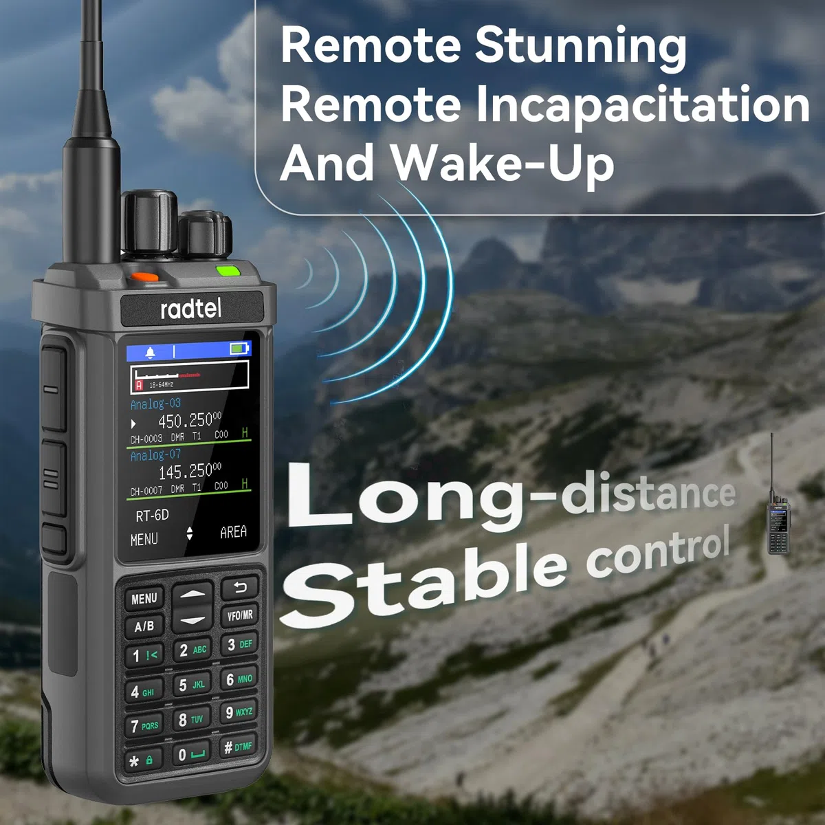 Radtel RT-6D DMR-Radio, 500.000 Kontakte, Dualband-Walkie-Talkie, Dual-Zeitschlitz, Zweiwegeradio, Stufe 1+2, Amateurfunk, 1024 Kanäle