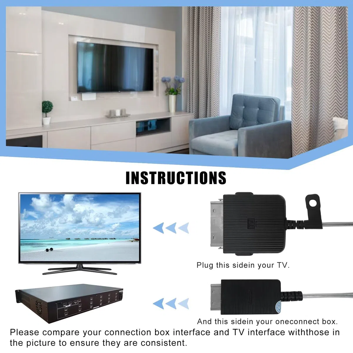 XSPANDER BN39-02470A One Connect Kabel passend für Samsung The Frame QLED 4K Smart TV QN50LS03DAFXZA QN55LS03DAFXZA QN65LS03DAFXZA QN75LS03DAFXZA QN85LS03DAFXZA
