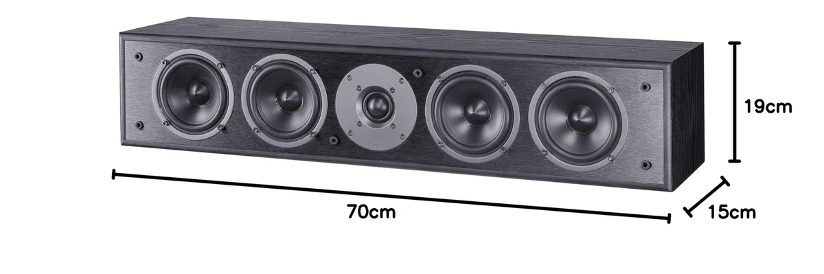 Monitor S14 C Black, Farbe:Schwarz | 2,5-Wege-Centerlautsprecher mit mehrchassiger Bestückung für kräftige, präzise Dialogwiedergabe im Heimkino.