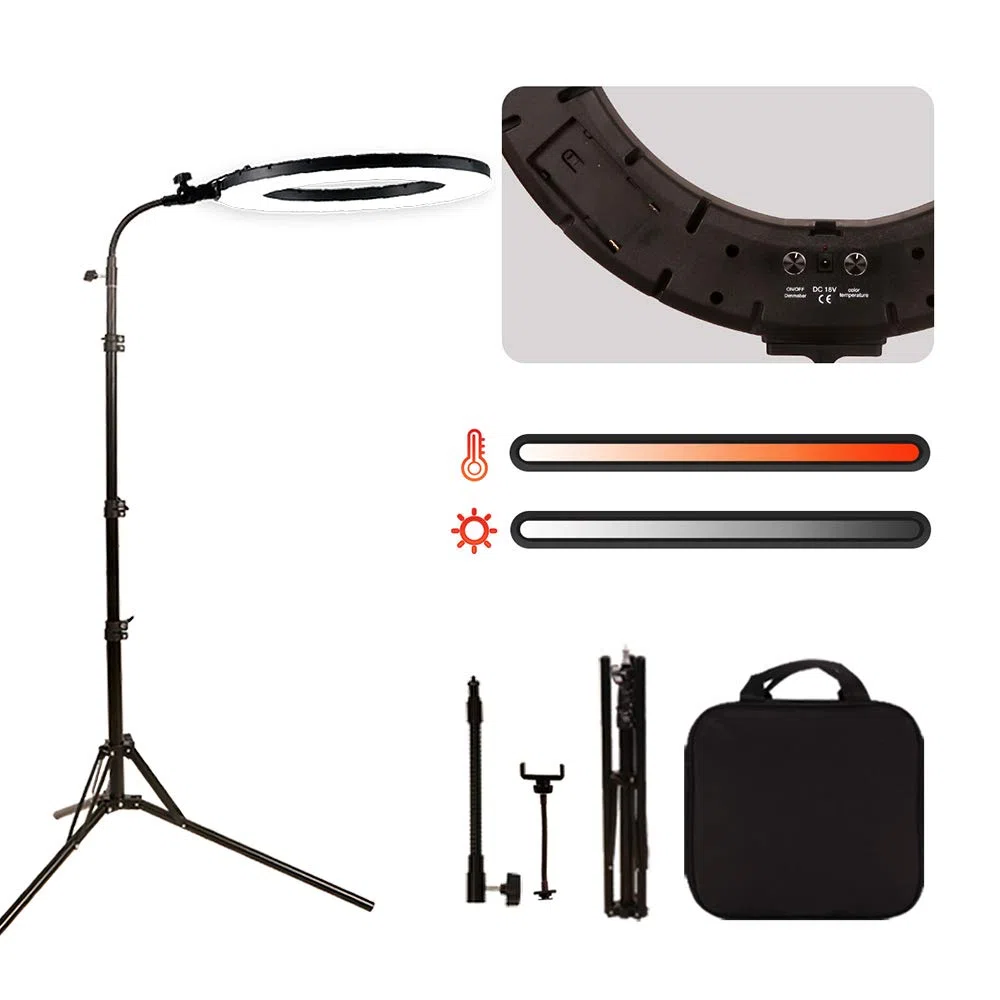 18" 60W LED Ringleuchte Licht Set Tätowierung Augenbraue Fülllicht Dimmbares Kamera-Fotografie Studiolicht Video-Licht mit Makeup Porträt YouTube Video Shooting (18 Zoll Set mit weiche Röhre)