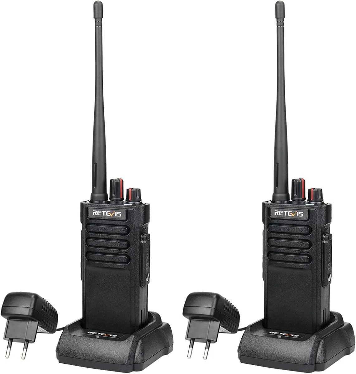 Retevis RT29 Walkie Talkie mit Großer Reichweite, Professional Funkgeräte Wasserdicht IP67, 3200mAh, VOX, 16 Kanäle, Robustes Funkgerät für Baustelle Jagd Farm (Schwarz, 2 Stück)