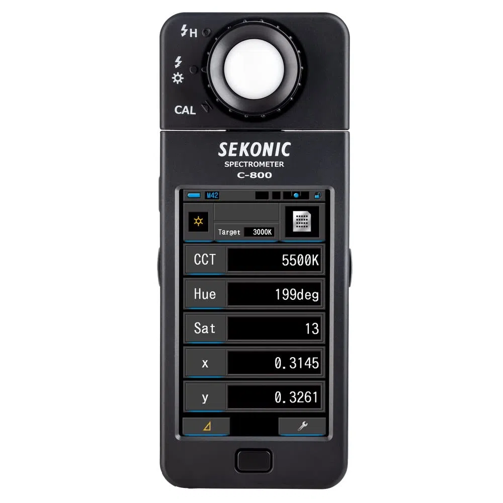 Sekonic C-800 Spektrometer – Vollspektrum Farb- & Lichtmessgerät für LED, HMI, RGB, CRI, TLCI, TM-30, SSI – Präzise Farbanalyse für Film & Foto