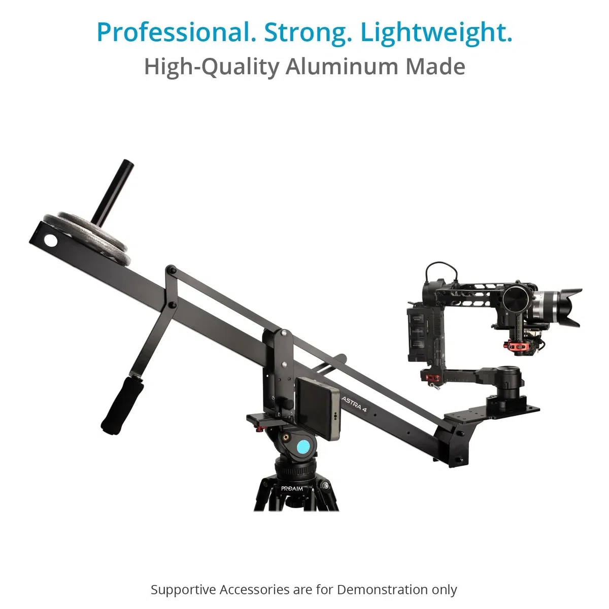 PROAIM 8' Astra Compact Video Camera Jib/Crane with Stand Payload-8kg/17.6lb Includes LCD Mount & Counterweight Post (JB-AS08-TS)