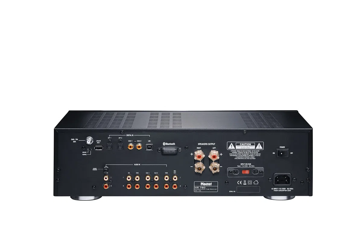 Magnat MR 780, schwarz - robuster Stereo Hybrid-Receiver mit hochwertiger Aluminium-Front und hoher Ausgangsleistung für perfekten Stereoklang