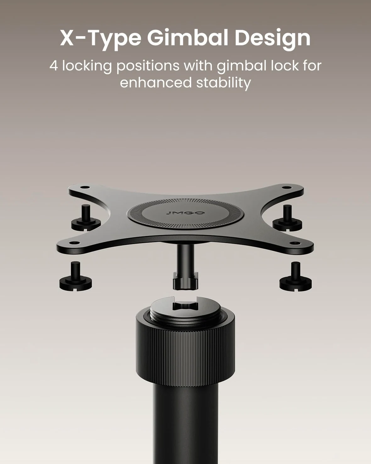 JmGO N3 Ultimate Bodenständer, Original X-Gimbal Projektor Ständer mit Kabelmanagement, 360° Drehbar, Robuste Metallkonstruktion, Rutschfeste Basis, Passgenau N3 Ultimate