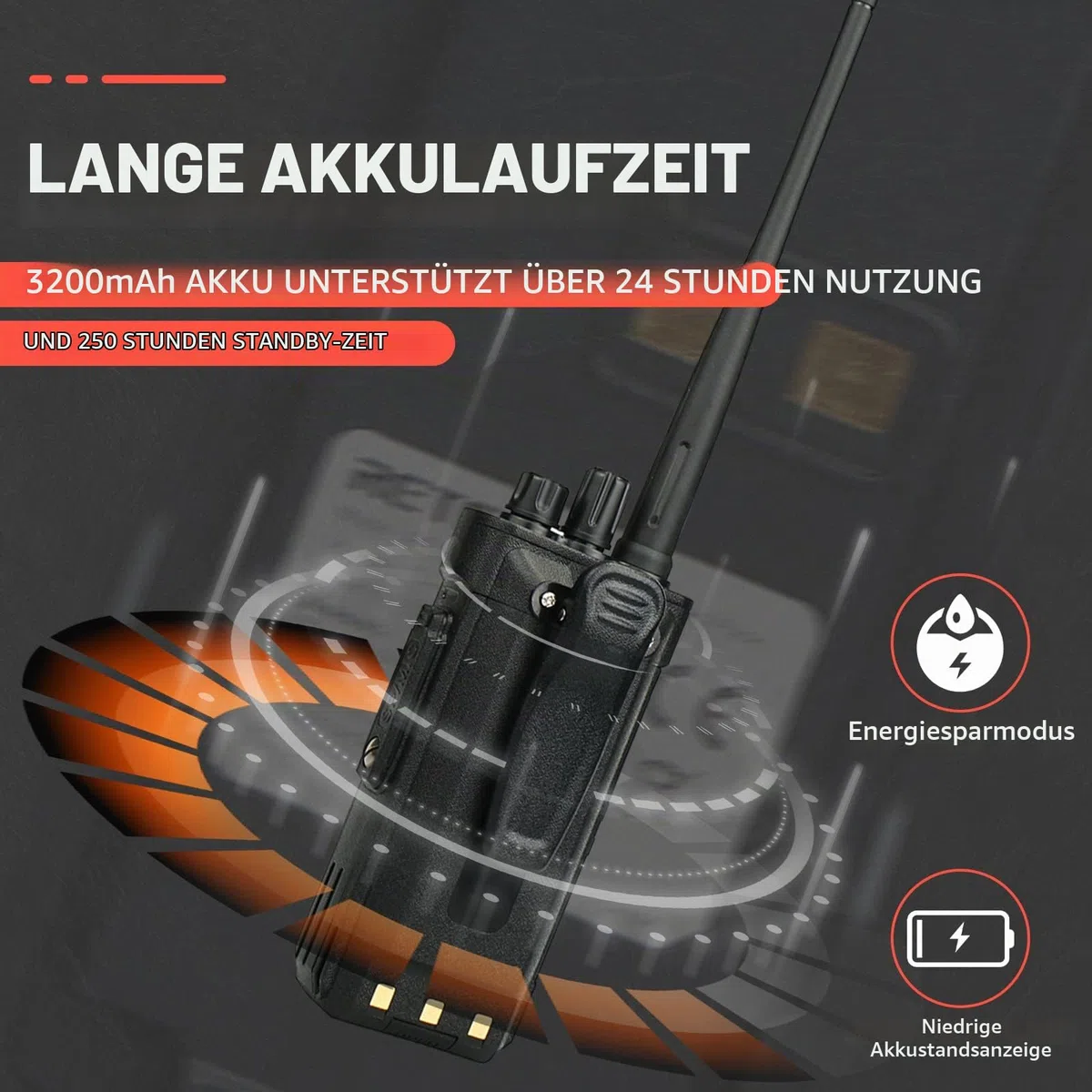 Retevis RT29 Walkie Talkie mit Großer Reichweite, Professional Funkgeräte Wasserdicht IP67, 3200mAh, VOX, 16 Kanäle, Robustes Funkgerät für Baustelle Jagd Farm (Schwarz, 2 Stück)