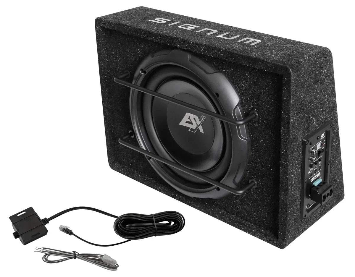 ESX SIGNUM SXB10A - 10“ (25 cm) aktiver Subwoofer | Aktiv Gehäuse-Subwoofer mit ALU-Membran