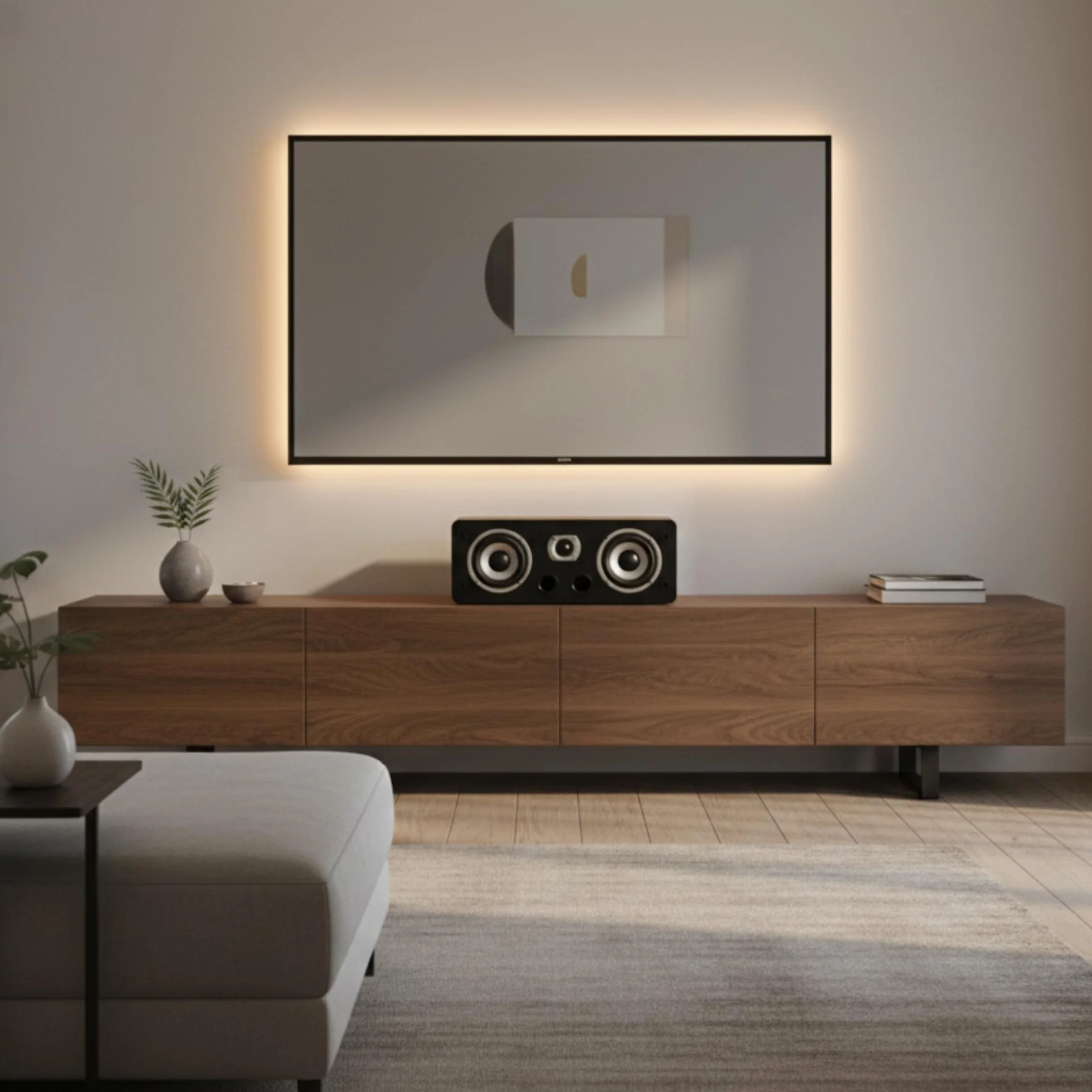 Dynavoice Magic C-4 Schwarz Matt – Center Lautsprecher Passiv 2-Wege, 2x4 Woofer + 1" Hochtöner, Front Bassreflex, 100W, für Heimkino 5.1 und 7.1