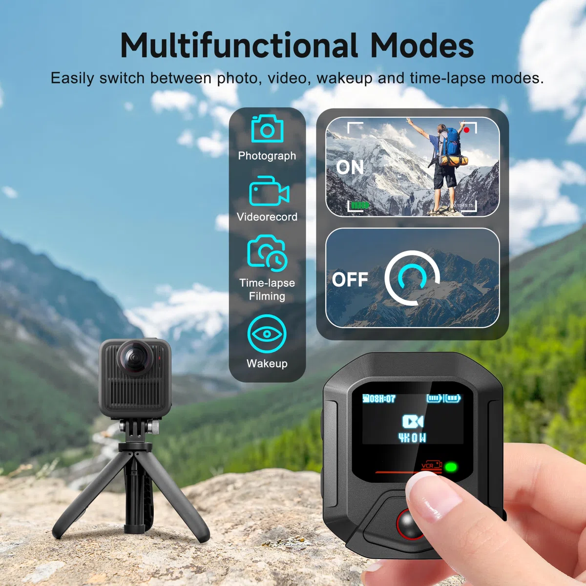 Fernbedienung für GoPro Hero 13 Drahtloser tragbarer Smart Remote Controller mit Armband kompatibel mit Go Pro 13 12 11 MAX 2 Display Action Camera Power Battery Zubehör