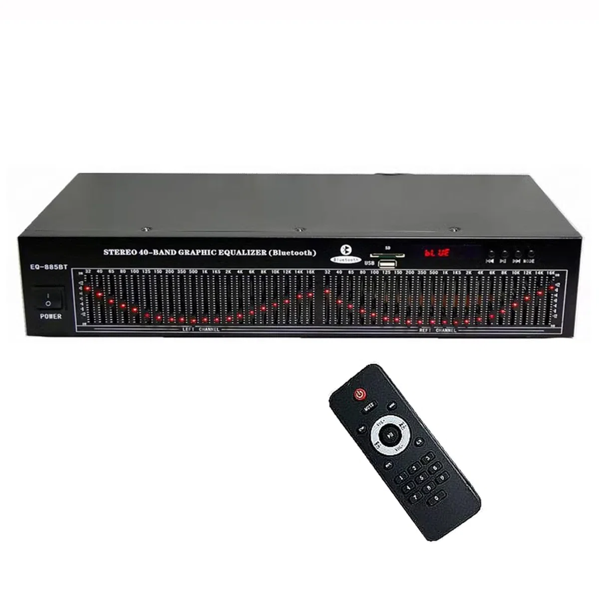 Dual 20-Band-Stereo-Equalizer, 5,0 Bluetooth Equalizer, HiFi Home EQ Tuning Equalizer Mit Digitalem Display, Fernbedienung, Rauschreduktion Für Den Aufnahmestudio
