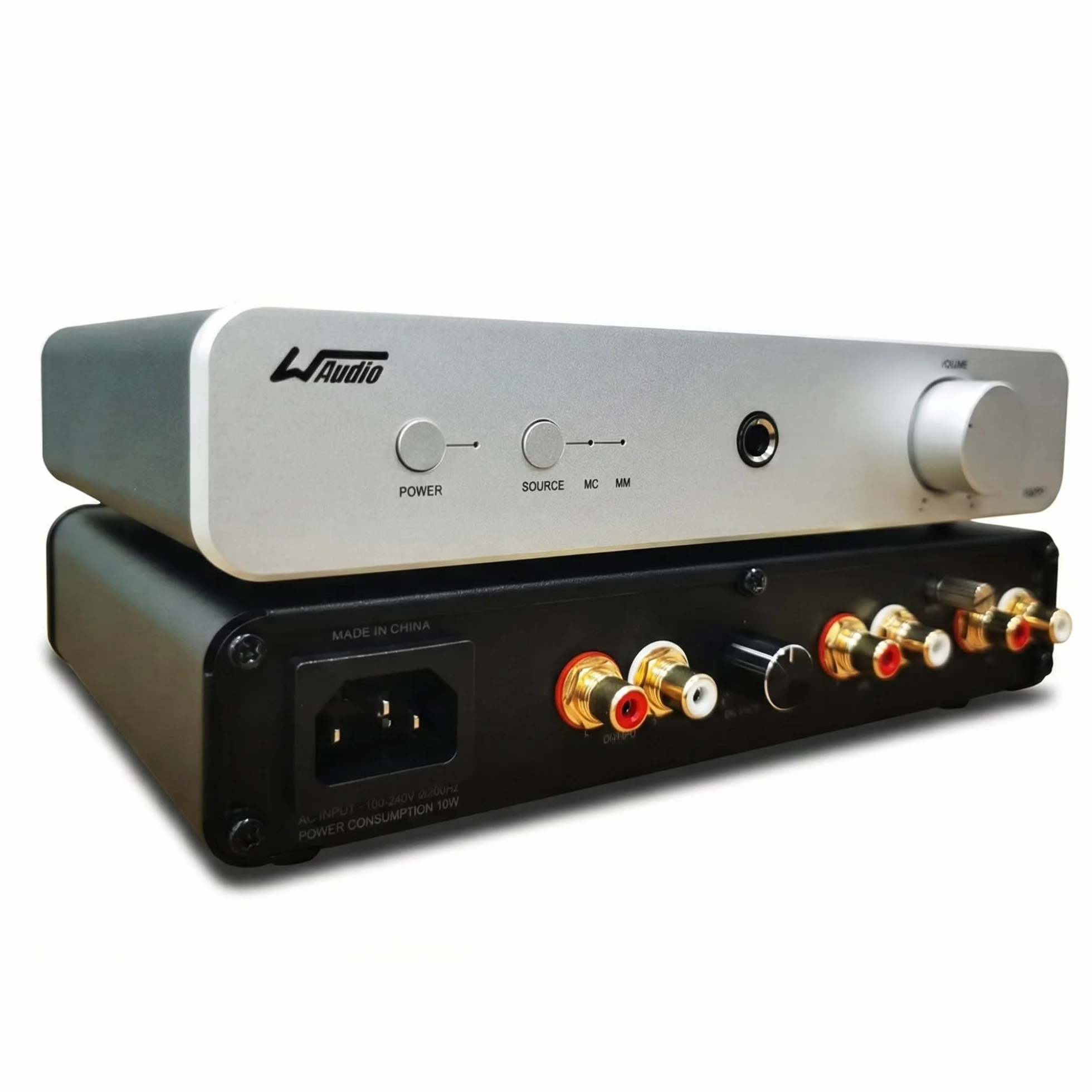WAudio Phono-Vorverstärker für Plattenspieler MM/MC mit Kopfhörer-Verstärker, Lautstärkeregler und Balance-Regler – Hi-Fi-Vinyl-Schallplattenspieler-Vorverstärker, geräuscharmer RIAA-Equalizer