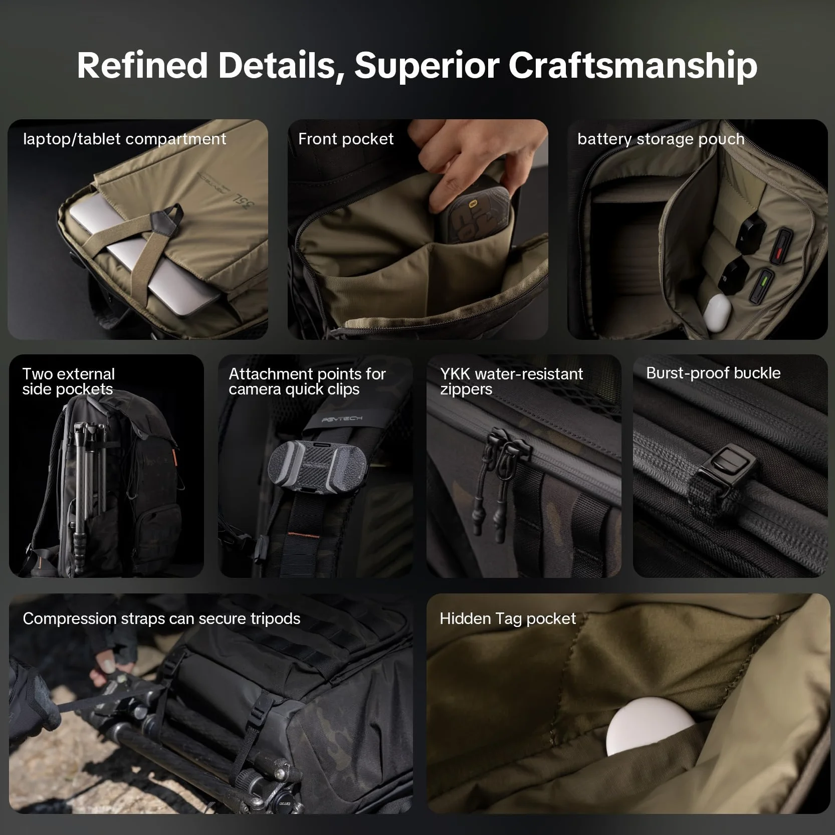 PGYTECH OneMo TAC Kamerarucksack 25L+ OneMo Kamera Hüftgurt