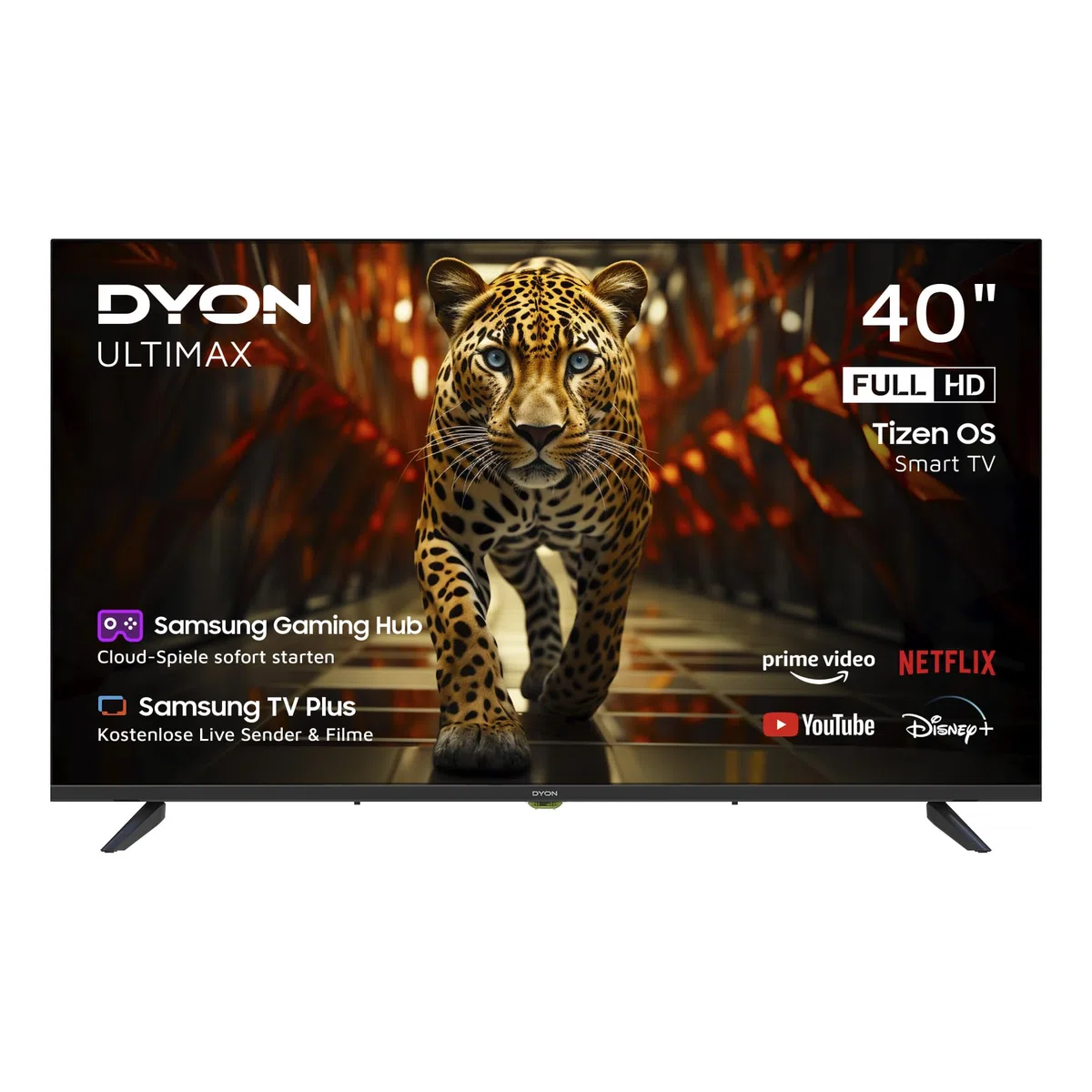 DYON ULTIMAX 40F-TI - 40 Zoll (100 cm) Full-HD Smart TV mit Tizen OS, Triple Tuner (DVB-C/-S2/-T2), Smart & Gaming Hub, Prime Video, Netflix, Disney+
