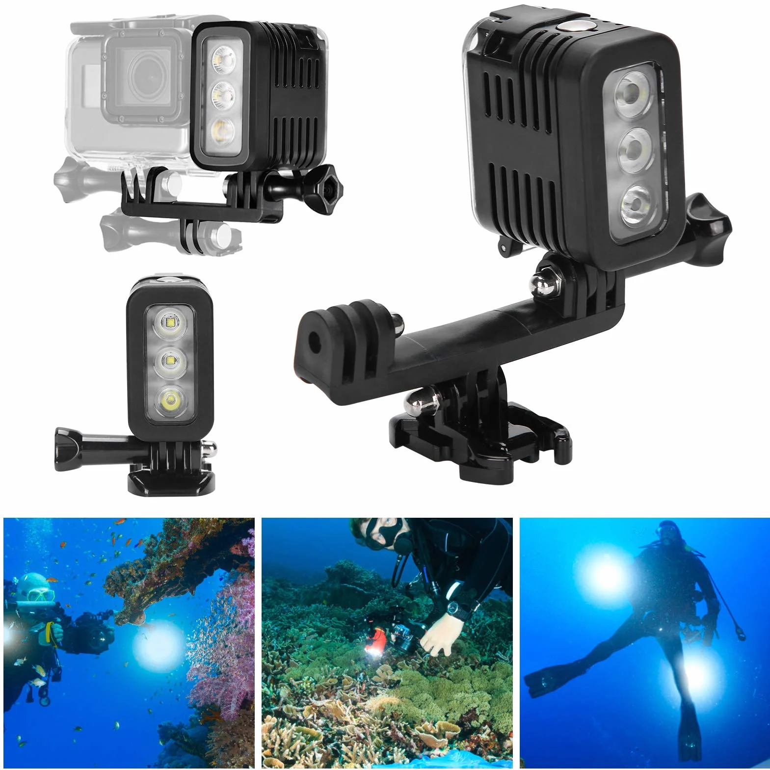 -Tauchlicht, 45 M LED-Video-Tauchfülllicht Unter Wasser für Sportkamera mit Hoher Helligkeit, Niedriger Helligkeit, Geeignet für, Yi,