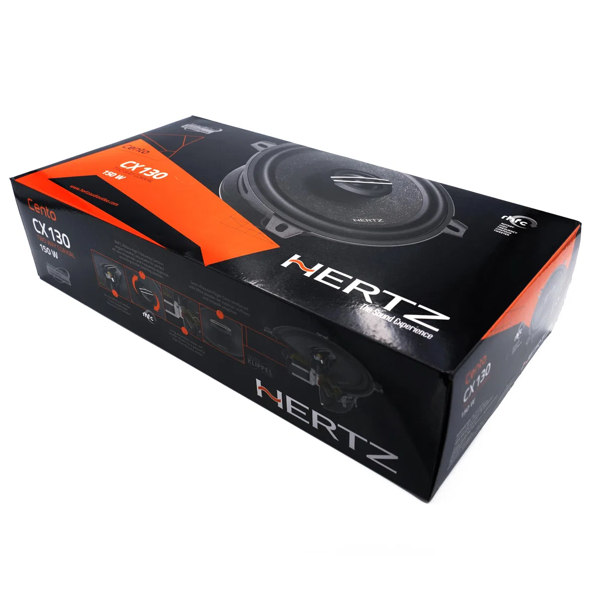 Hertz CX 130 Koaxiallautsprecher 130 mm 2-Wege mit PEI-Hochtöner und Polypropylen-Konus, 150W Peak, 50W RMS, 92,5 dB Empfindlichkeit, 4 Ohm Impedanz, Einbautiefe 52 mm, Schwarz