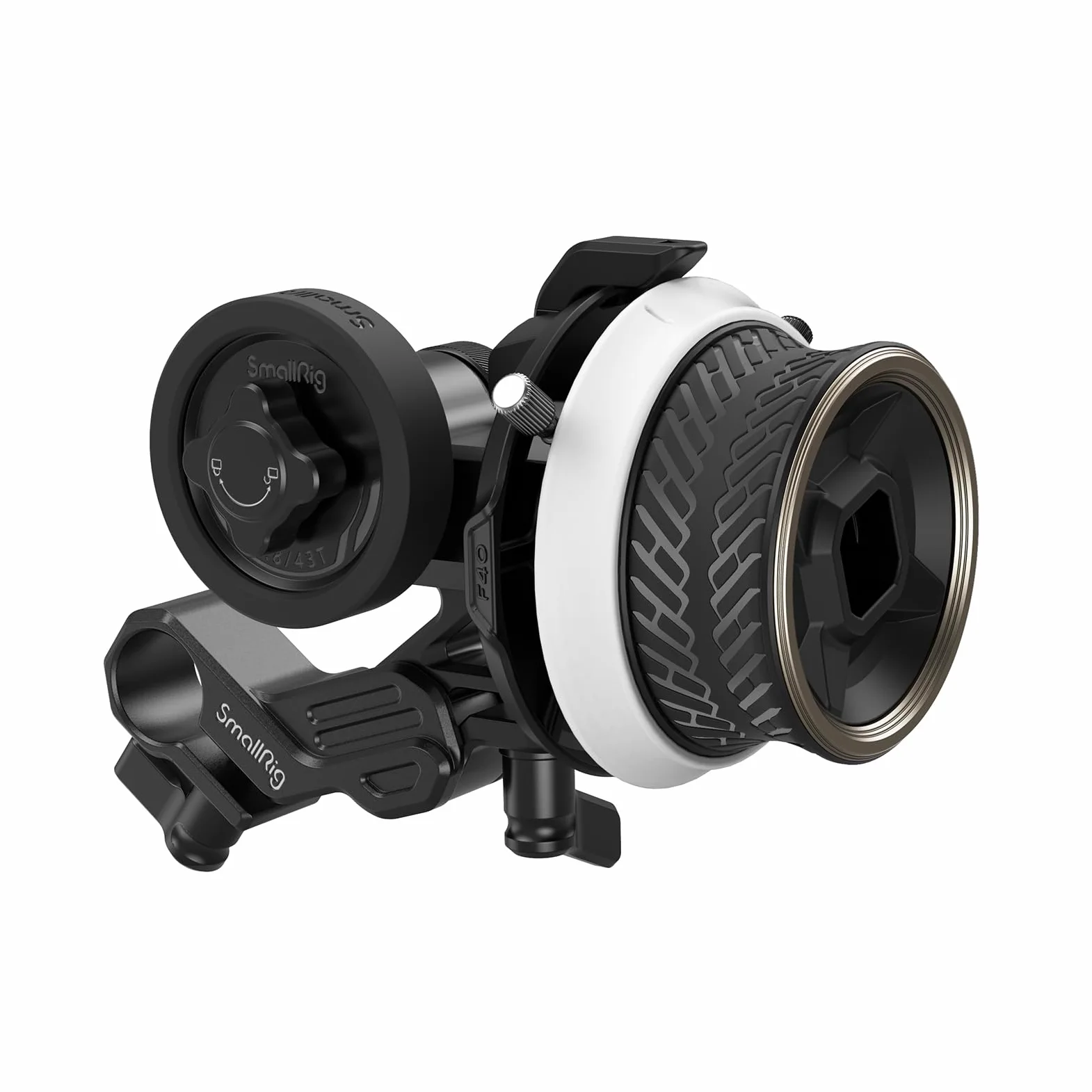 SMALLRIG Mini Follow Focus mit A/B-Anschlägen, 15mm-Stangenklemme und Aufsteckbarem Zahnriemen für DSLRS und Spiegellose Kameras, Passend für Objektive mit Durchmessern bis zu 114mm – 3010D