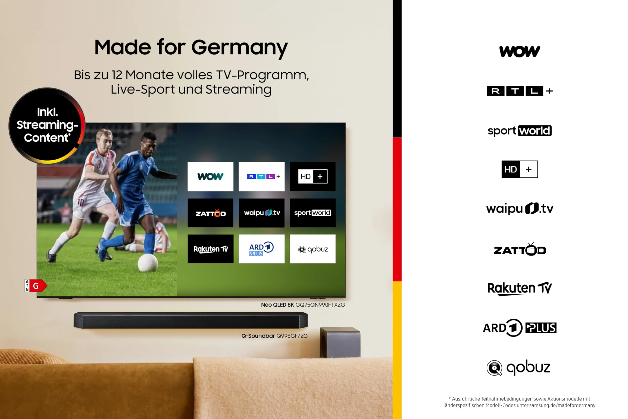 Samsung Neo QLED 4K QN90F 55 Zoll (138 cm) Mini LED Fernseher, Antireflexion, NQ4 AI Gen3 Prozessor, Neo Quantum HDR+, 4K Upscaling Pro, Dolby Atmos, Knox Security, Samsung Vision AI Smart TV
