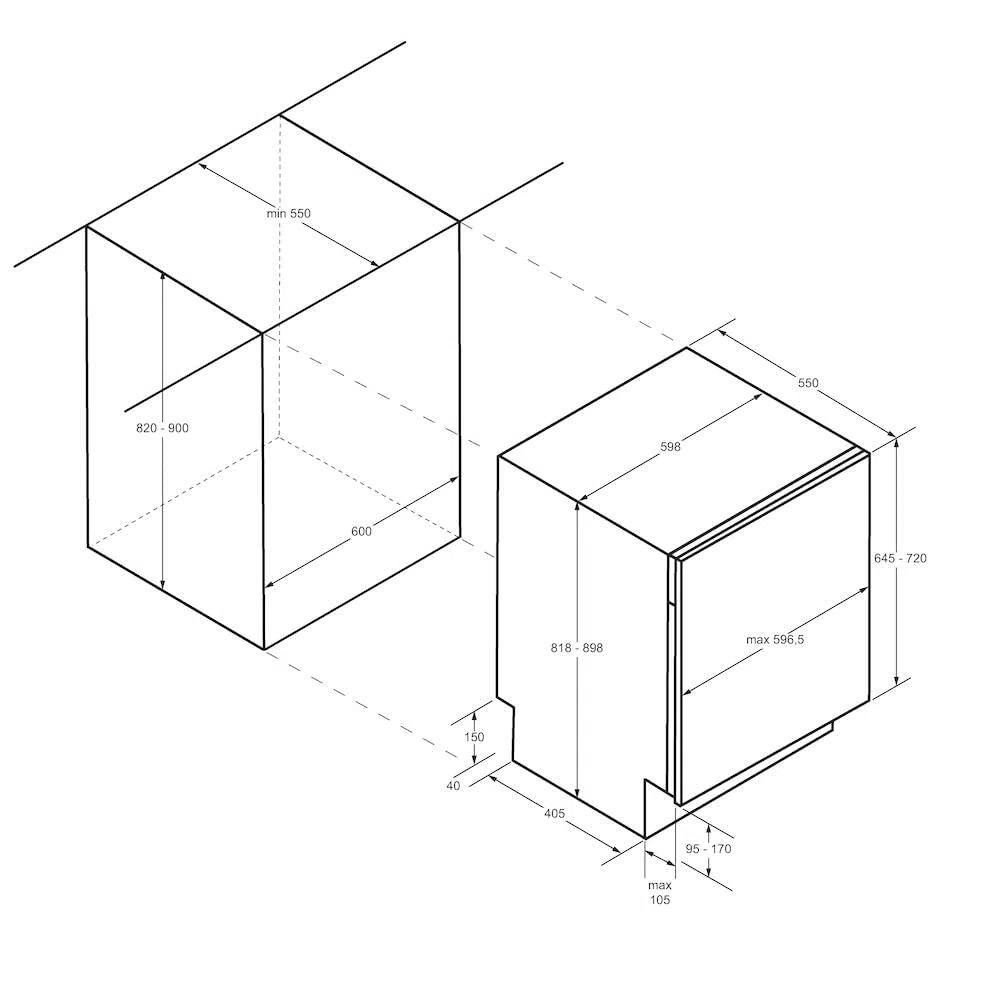 Candy CI4C6F0PA / Vollintegrierter Geschirrspüler / 60 cm/Wi-Fi Funktion (hOn) /14 Maßgedecke/Höhenverstellbarer Oberkorb/Aquastop / 8 Programme