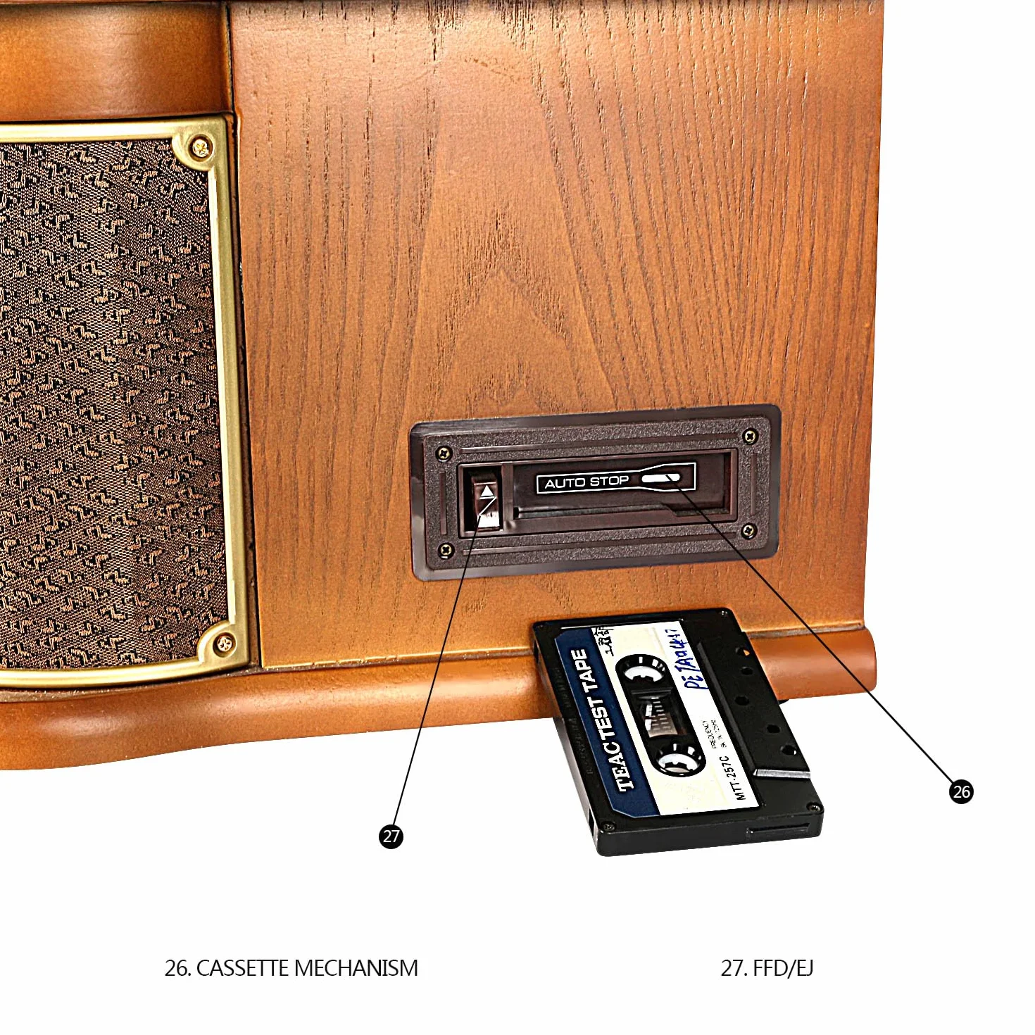 Plattenspieler 9-in-1 DAB Vinyl Turntable Vintage Holz mit Bluetooth/FM/Stereo-Lautsprecher/CD/MP3/Kassette/USB