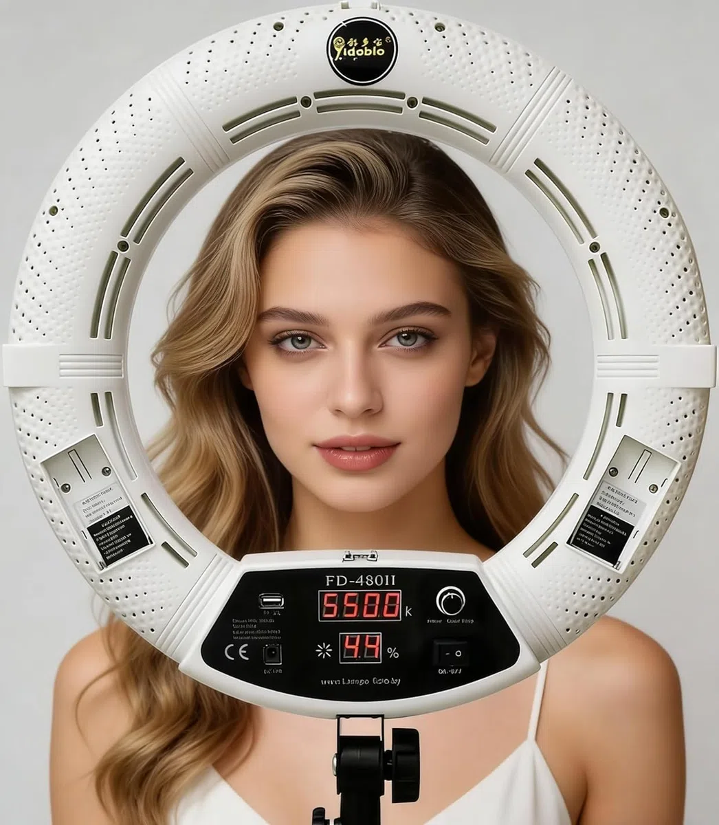 FD480 Digitaler Bildschirm LED Ringleuchte Licht Set:18 Zoll 96W Dimmbare LED-Ringlicht für YouTube Vine Self-Porträt der Videoaufnahme(Ohne Tasche und Stativ)