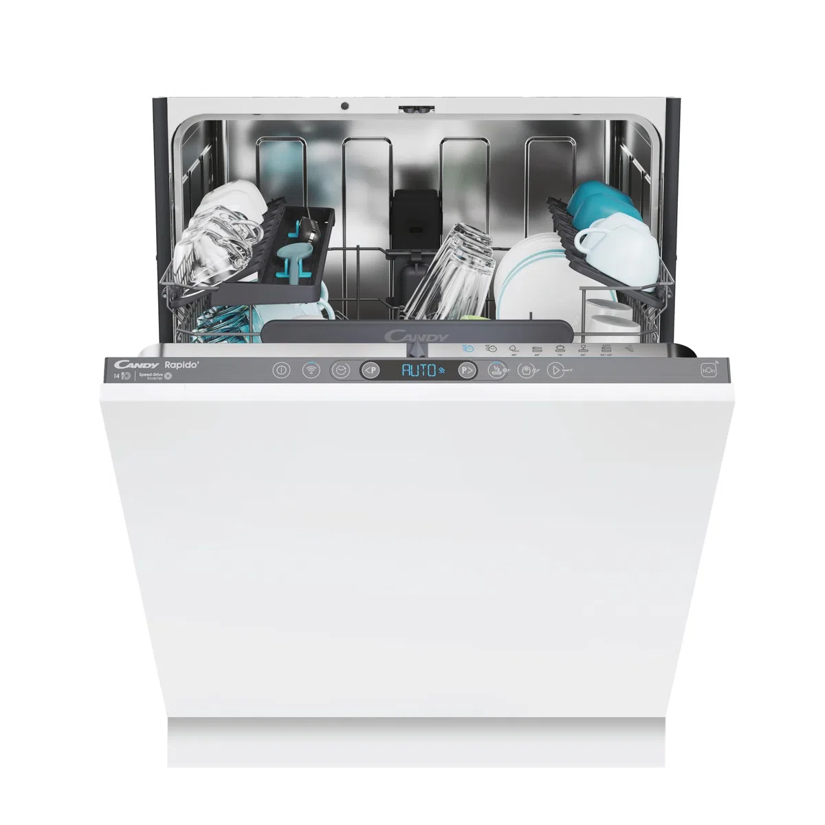 Candy CI4C6F0PA / Vollintegrierter Geschirrspüler / 60 cm/Wi-Fi Funktion (hOn) /14 Maßgedecke/Höhenverstellbarer Oberkorb/Aquastop / 8 Programme
