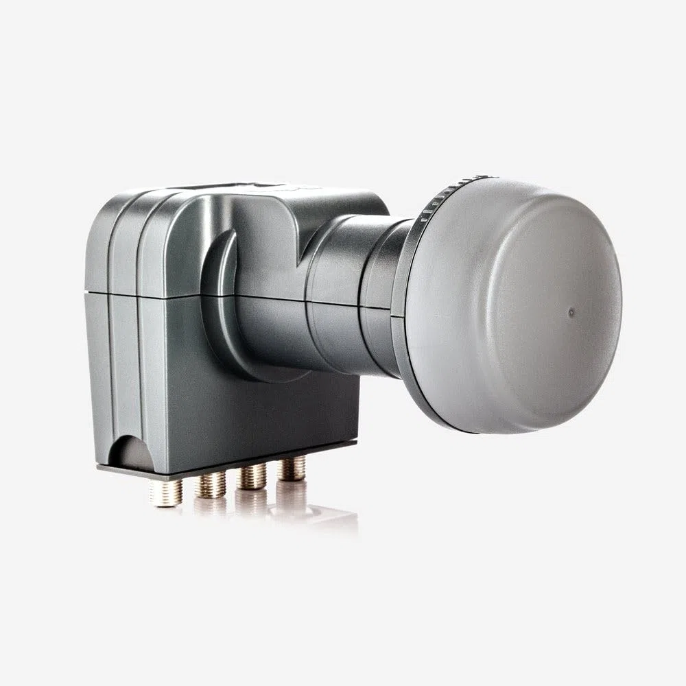 Fuba Sat Anlage 4 Teilnehmer | Satellitenschüssel Komplettset - DAA 850 W Sat-Schüssel 85cm Alu weiß + Fuba DEK 417 Quad LNB 4 Teilnehmer (DVB-S2, HDTV, UHD 4K/8K, 3D) mit LTE-Störfilter