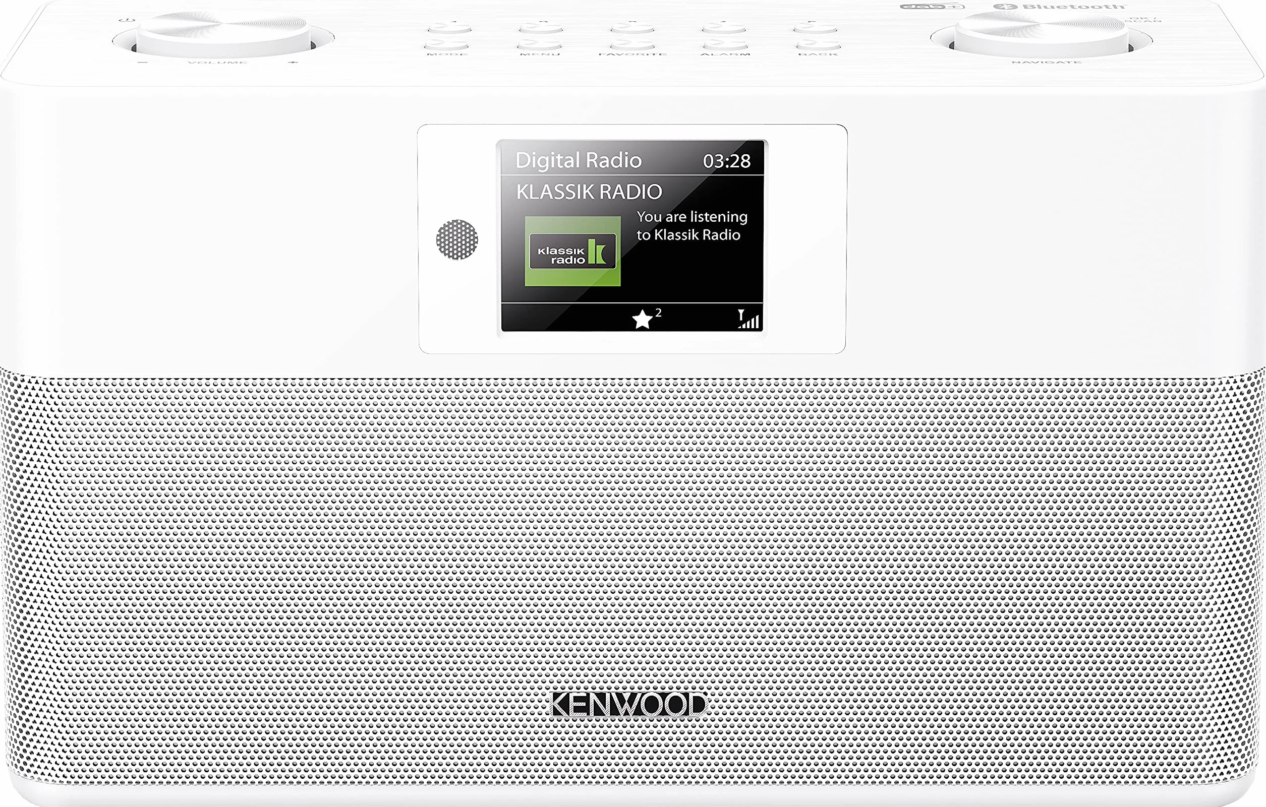 Kenwood CR-ST80DAB-W Stereo-Kompaktradio (2 x 10 W RMS, Bassreflex Lautsprecher DAB+, UKW, Bluetooth, Weckfunktion, Sleeptimer, TFT-Farbdisplay, Fernbedienung)
