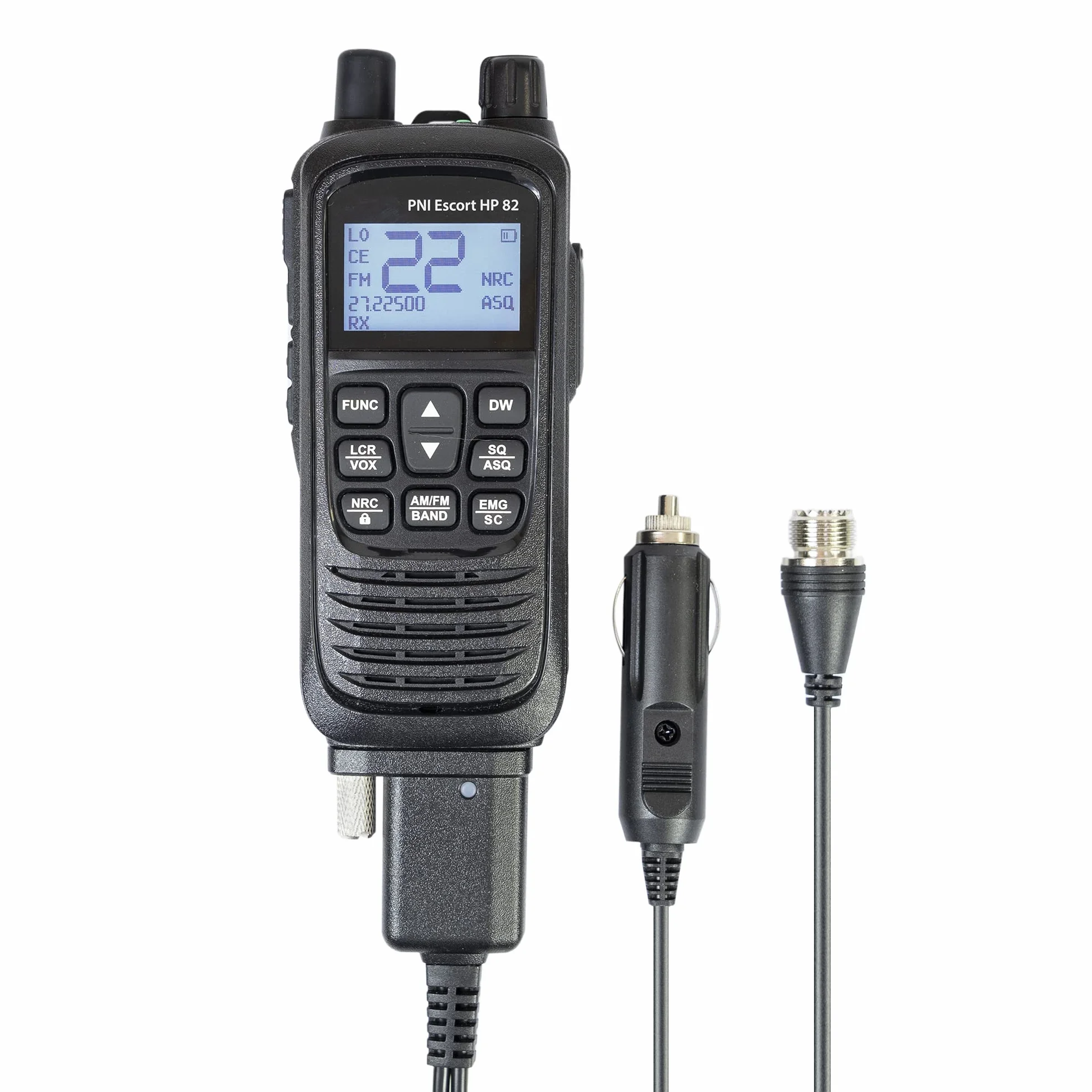 Tragbare CB-Funkstation PNI Escort HP 82, Multistandard, 4W, 12V, AM-FM, NRC, Dual Watch, Roger Beep, regelbarer ASQ SQ, VOX Schwarz