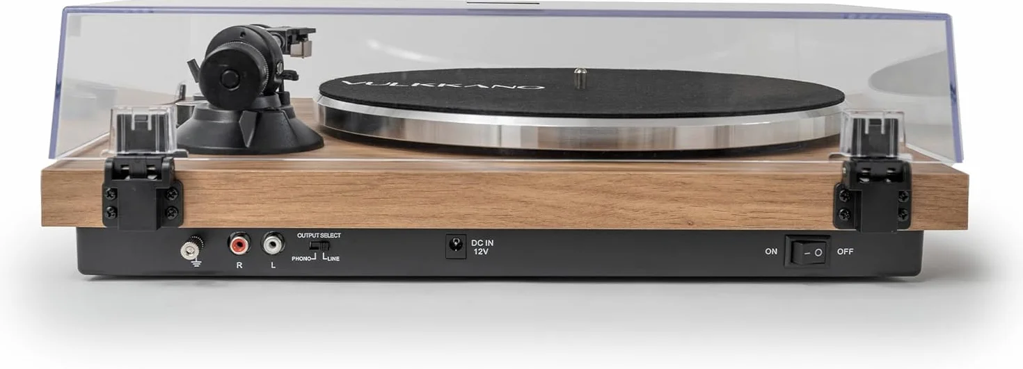 VULKKANO TD10 Plattenspieler mit Präzisions-Tonarm, Integriertem Phono-/Line-Entzerrer und Elegantem Design, Kompatibel mit 33- und 45-U/min-Schallplatten