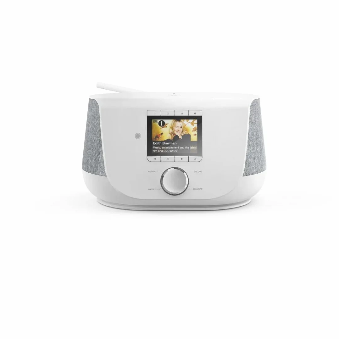 Hama DAB+ Digitalradio Internetradio (Smart Radio mit 2-Wege-Lautsprecher & Handy-Ladefunktion, WLAN/DAB/DAB+/FM, Bluetooth/Spotify Streaming, Stationstasten, Radio-Wecker, App) in Weiß