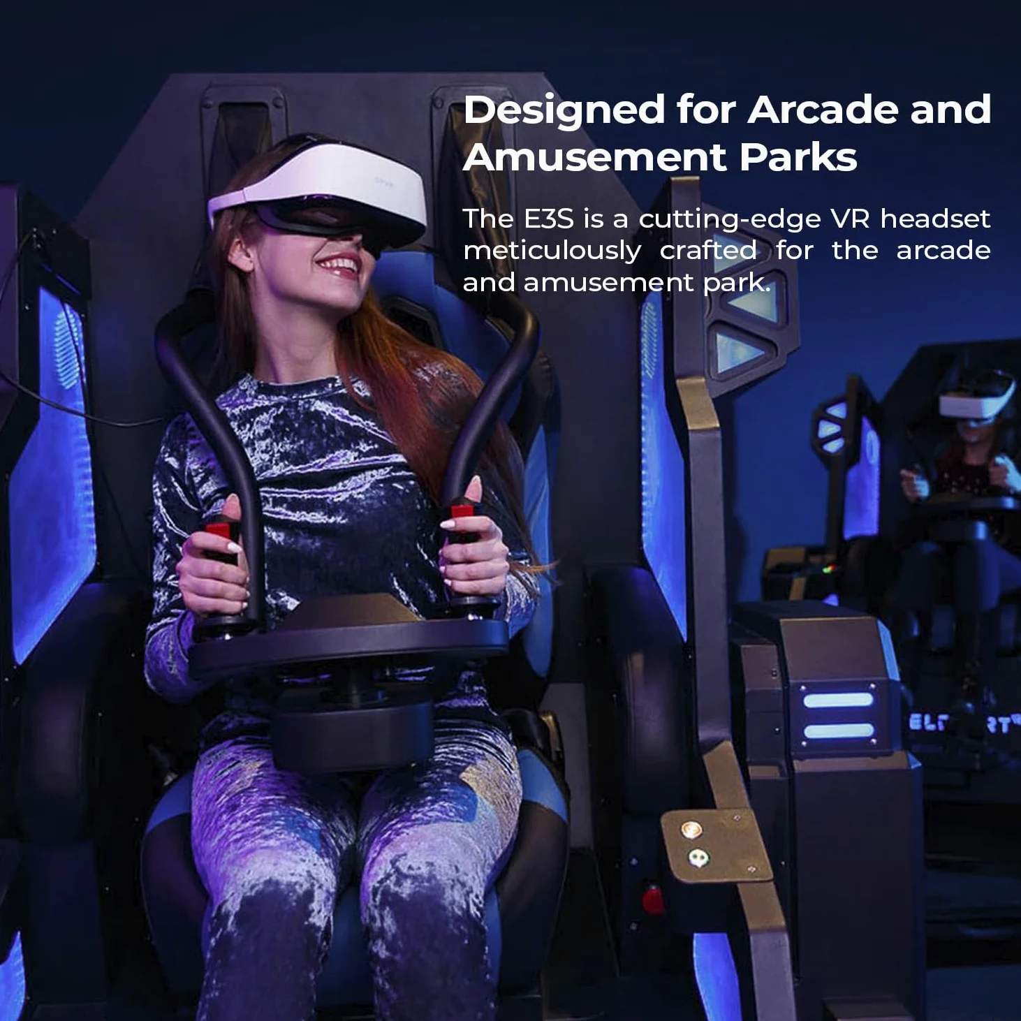DPVR E3S Softstrap Virtual-Reality-Headset, professionelles VR-Set für gewerbliche Nutzung – kompatibel mit Egg Seats, VR-Simulatoren, Moto-, Time Machine- & Flying-Rides, Nicht für Private Nutzung