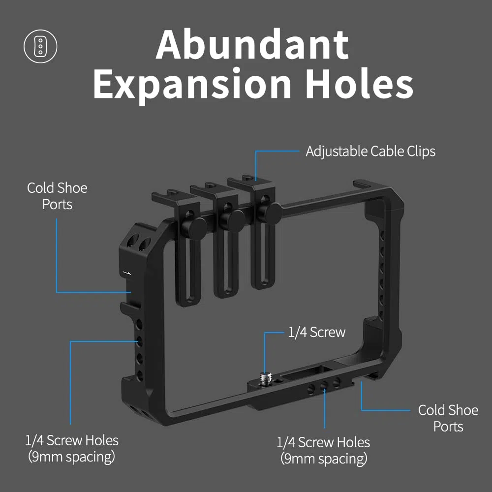 Cage Work for YoloBox Mini- Hergestellt aus Aluminiumlegierung, mit 3 Kabelclips, Leicht