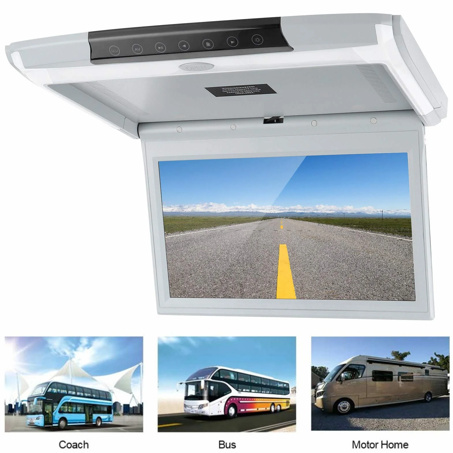 Auto-Dachmonitor, 11,6-Zoll-Auto-Deckenmonitor HD 1080P TV MP5-Bildschirm IPS Voller Betrachtungswinkel Flip-Down-Overhead-Automonitor mit USB TF HDMI FM, Unterstützt Fernbedienung