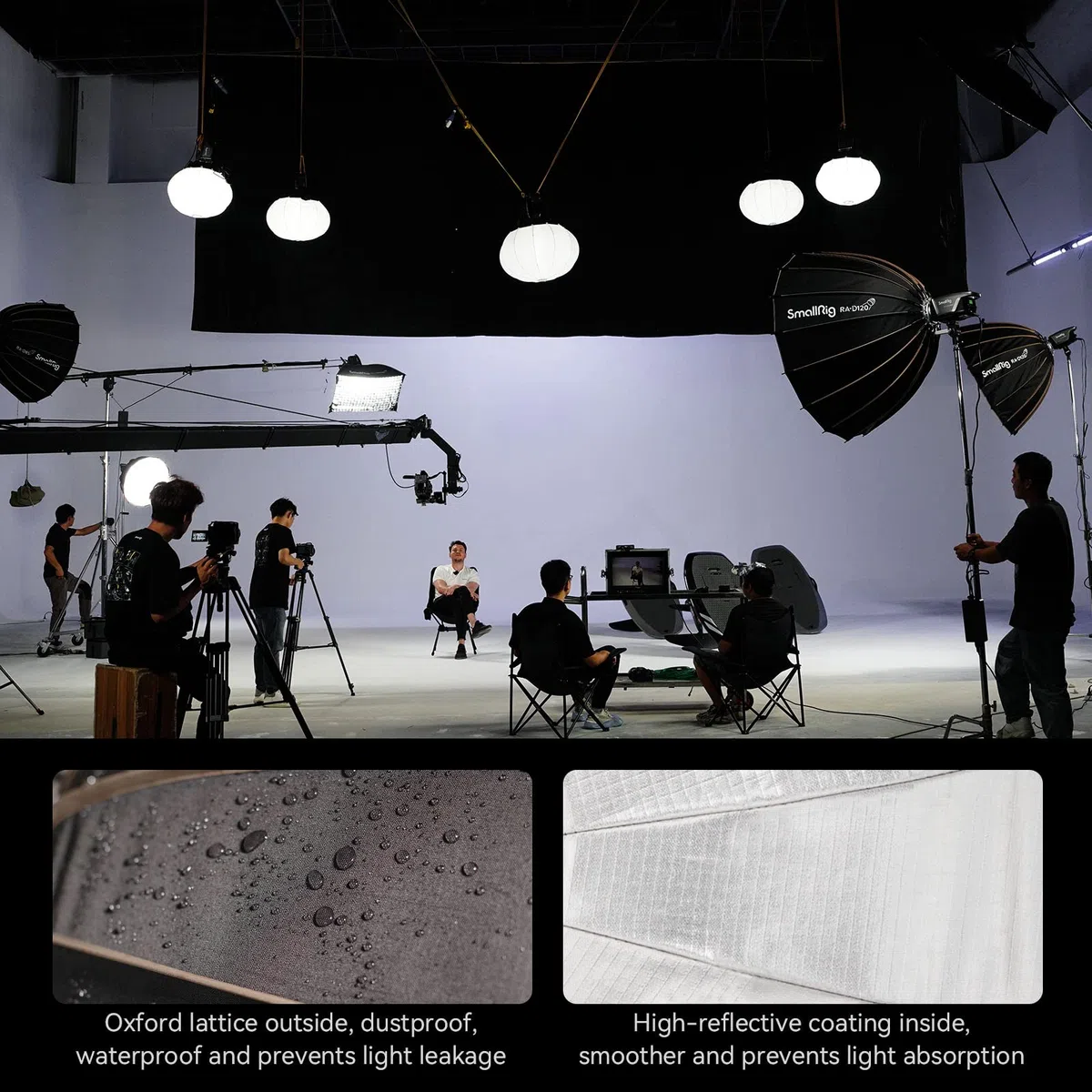 SMALLRIG Parabolic Softbox, Softbox Quick Release 47,2 Zoll / 120 cm, kompatibel mit SmallRig RC 350D / RC 350B / RC 450D und Anderen Bowens Mount Light - 4140