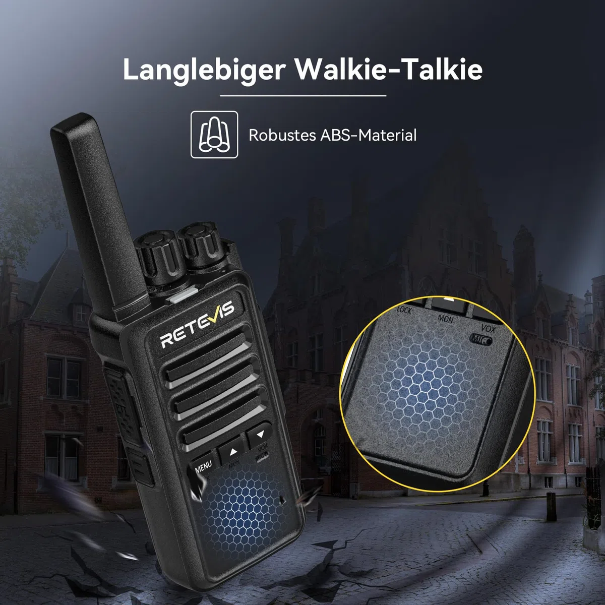 Retevis RT668B Walkie Talkie, PMR446 Funkgerät, USB-C, 16 Kanäle, Wiederaufladbare Funkgeräte Set für Sicherheit, Restaurant, Lager (Mit 10-Wege-Ladegerät)