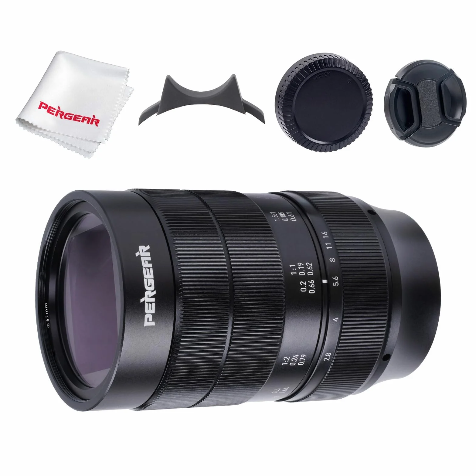 PERGEAR 60mm F2.8 II Vollformat-Makro Objektiv mit 2-facher Vergrößerung für Sony E-Mount, Manueller Fokus und Große Blende, Kompatibel mit spiegellosen Sony E-Mount-Kameras Alpha a7 a7II a7III a7R