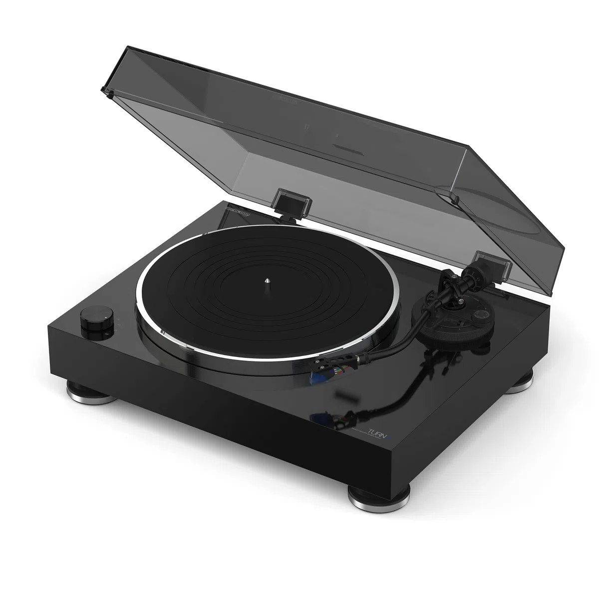 Reloop Turn X - Premium HiFi-Plattenspieler Inkl. Ortofon 2M Blue, High Torque-Direktantrieb, Präzise Rotationssteuerung, 3 Geschwindigkeiten, CNC-Aluminium-Druckgussteller, Anti-Skating, Schwarz