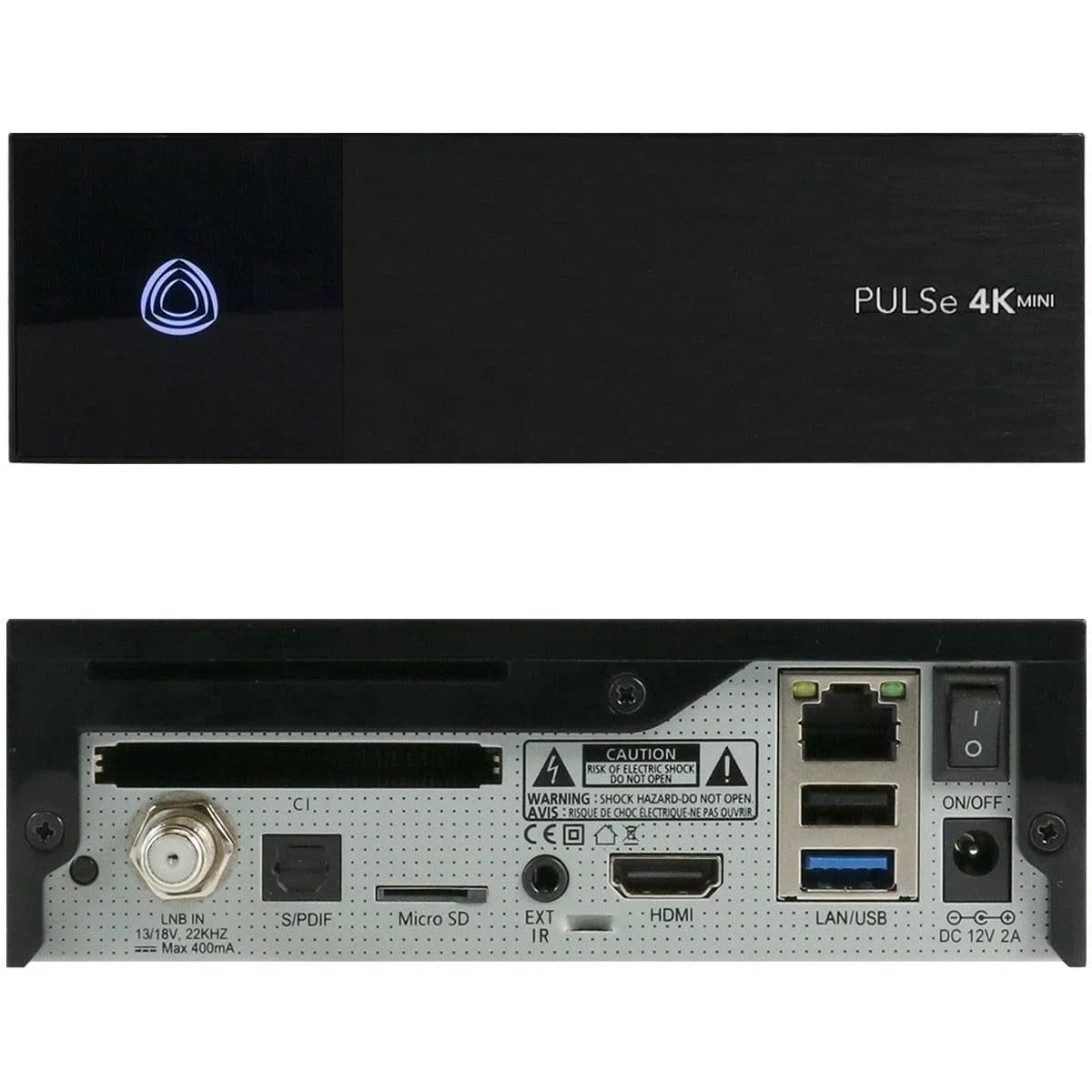 AB PULSe 4K Mini SE UHD Satelliten Receiver mit HDMI Kabel, Multiboot Funktion mit E2 Linux OS, DVB-S2X Sat Tuner, Ultra HD 4K Auflösung mit HDR10-Unterstützung, CI, CA, MicroSD-Slot, LAN