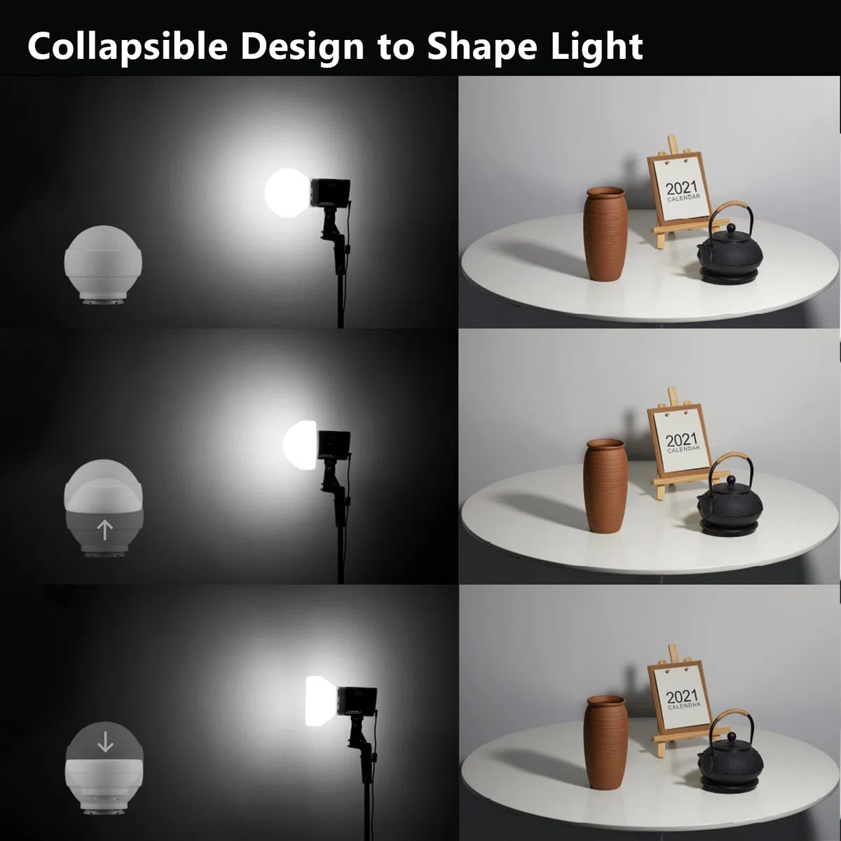 Godox ML-CD15 Diffuser Dome Kit, Folding Light Modifier Made of Silicone Material, Flash Light diffusers, Compatible with Godox V1, V860III V850III TT685II Bracket,AD200 AD200PRO,V1PRO and ML30 ML60