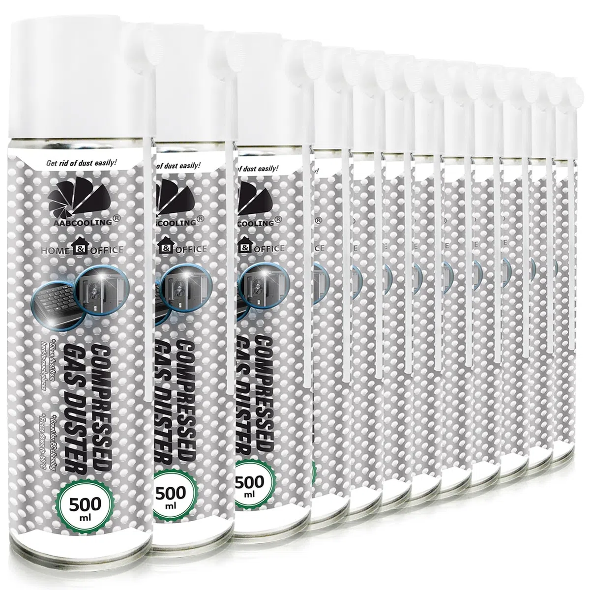 AABCOOLING 12 x 500ml Home&Office Druckluftspray für Multimedia, Staubgebläse, Büromaterial, Bürogeräte, Reinigungsspray