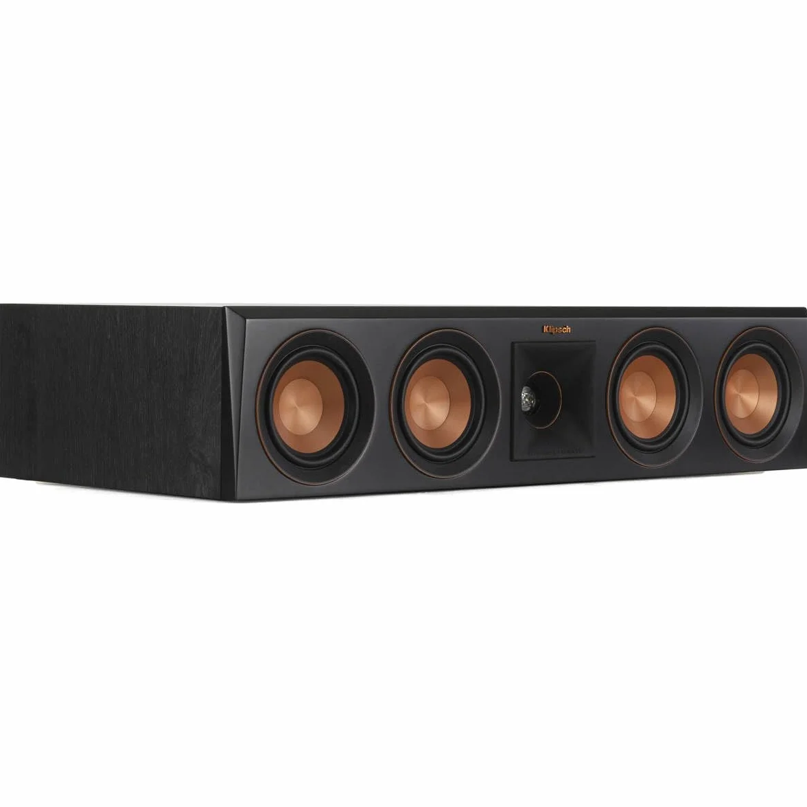 Klipsch Reference Premiere RP-404C II Mittelkanal-Lautsprecher mit Flacher Tiefe, versiegeltes Design und 10,2 cm Keramik-Tieftöner für kristallklaren Heimkino-Dialog in Ebenholz