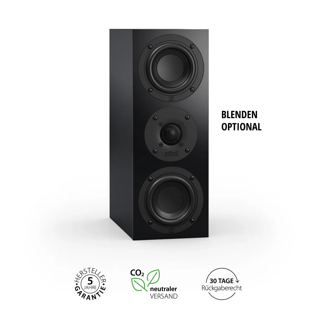 Nubert nuBoxx B-50 | Schwarzer Centerlautsprecher | 1 Stück Passivbox | Für modernes wohnen | Kompaktlautsprecher für Heimkino | Lautsprecher bis 60 Hz | Ideale Lowboardboxen