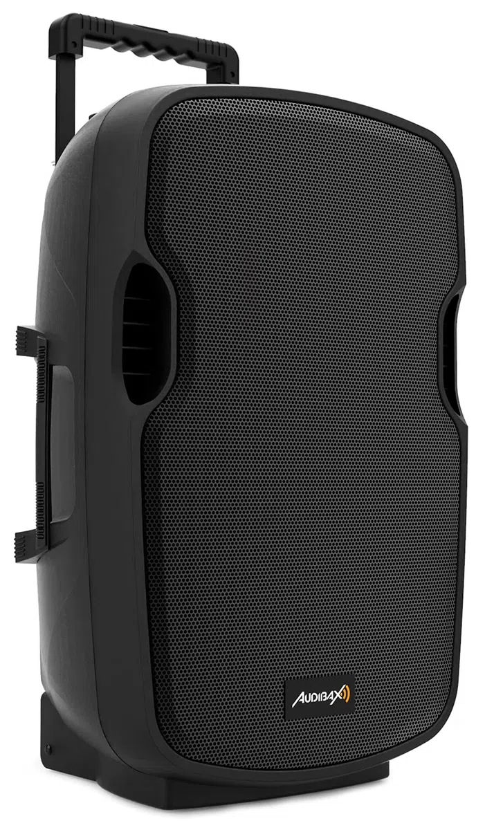 Audibax Denver 15 Altavoz Activo PA 15" Con Batería, Ruedas + 2 Micros Inalámbricos Mano