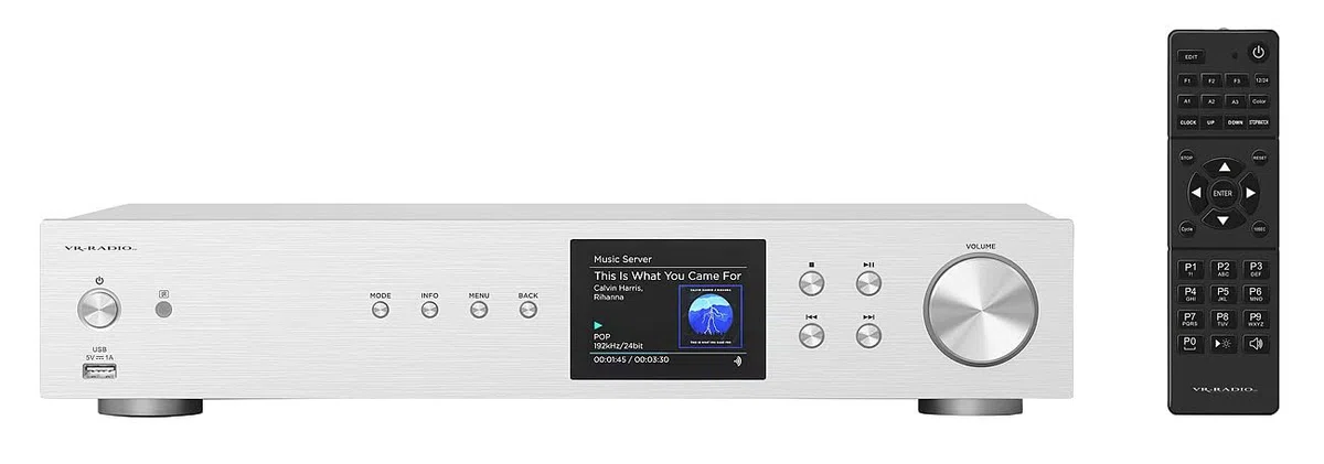 VR-Radio Internet Tuner: Digitaler WLAN-HiFi-Tuner, Internetradio, DAB+, Bluetooth, Silber (DAB für Stereoanlage, Receiver mit Internetradio, Music)