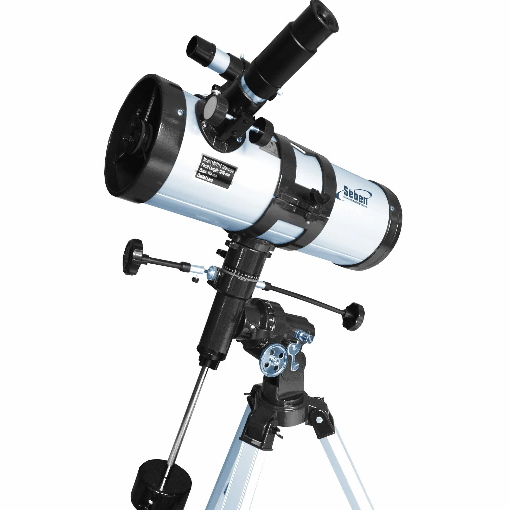 Seben Teleskop 114/1000 EQ-3 Star Sheriff - Spiegelteleskop für die Astronomie inkl. parallaktische Montierung und Big Pack Zubehör
